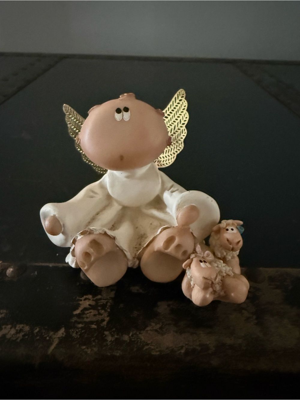 Angel Cheeks Kirk's Kritters with Sheep Figurine  By Russ